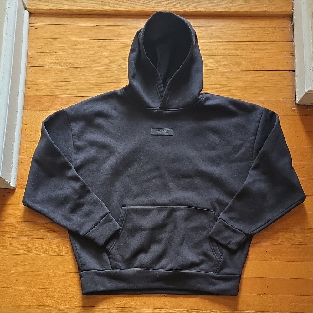 Essentials Universal Apparel, Hoodie, Rubber Patch Logo, Black, EUC, Men's S